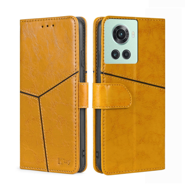 For OnePlus Ace/10R Geometric Stitching Horizontal Flip TPU + PU Leather Phone Case