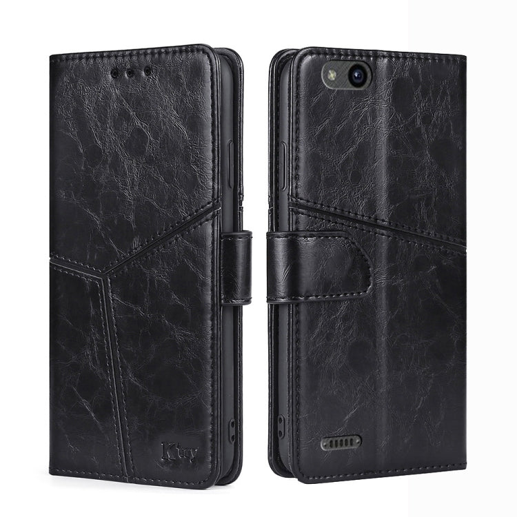 For ZTE Tempo X Geometric Stitching Horizontal Flip TPU + PU Leather Phone Case