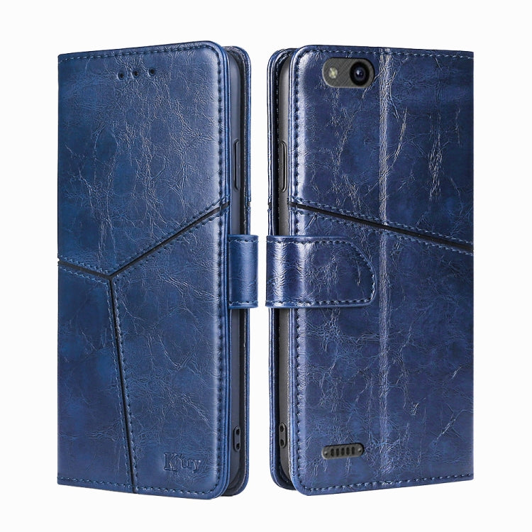 For ZTE Tempo X Geometric Stitching Horizontal Flip TPU + PU Leather Phone Case
