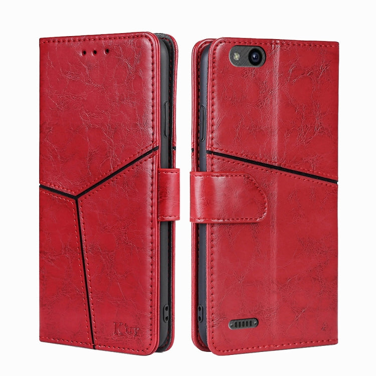 For ZTE Tempo X Geometric Stitching Horizontal Flip TPU + PU Leather Phone Case