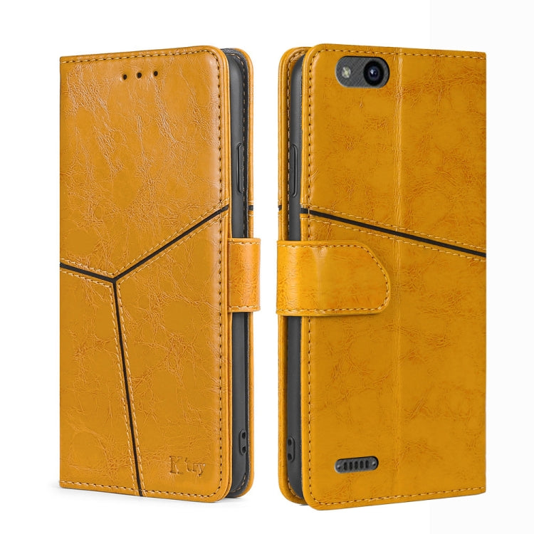 For ZTE Tempo X Geometric Stitching Horizontal Flip TPU + PU Leather Phone Case
