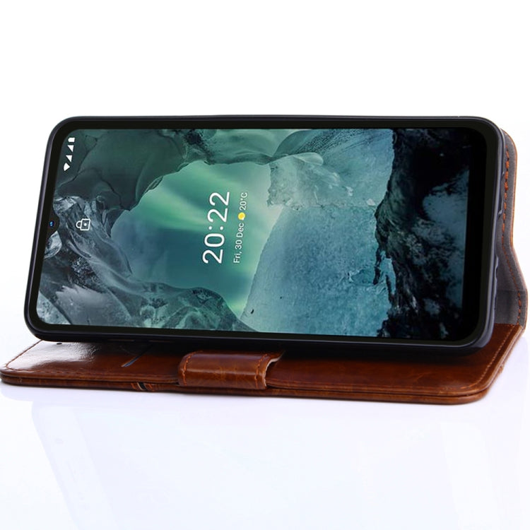 For ZTE Tempo X Geometric Stitching Horizontal Flip TPU + PU Leather Phone Case