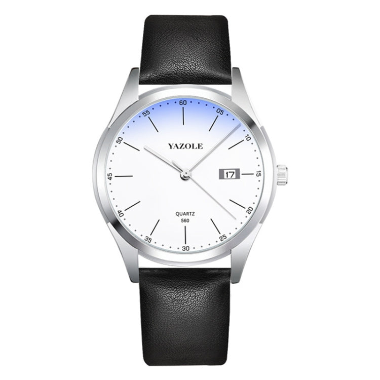 YAZOLE 560 Leather Strap Quartz Movement Waterproof Men Watch