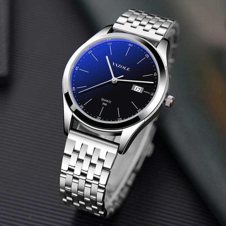 YAZOLE 560 Stainless Steel Band Quartz Movement Waterproof Men Watch