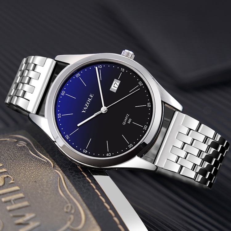 YAZOLE 560 Stainless Steel Band Quartz Movement Waterproof Men Watch