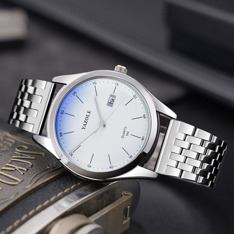 YAZOLE 560 Stainless Steel Band Quartz Movement Waterproof Men Watch