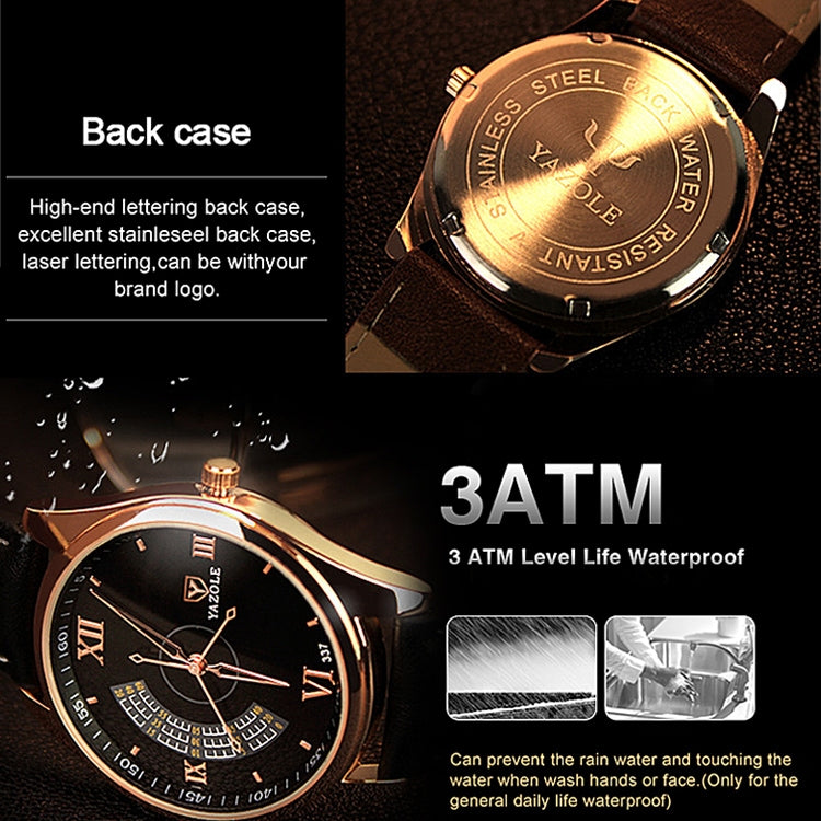 YAZOLE 337 Three Second Hand Waterproof Quartz Watch