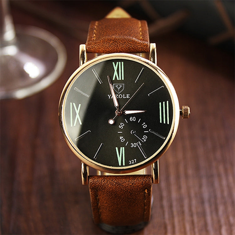 YAZOLE 327 Leather Strap Waterproof Luminous Ladies Watch