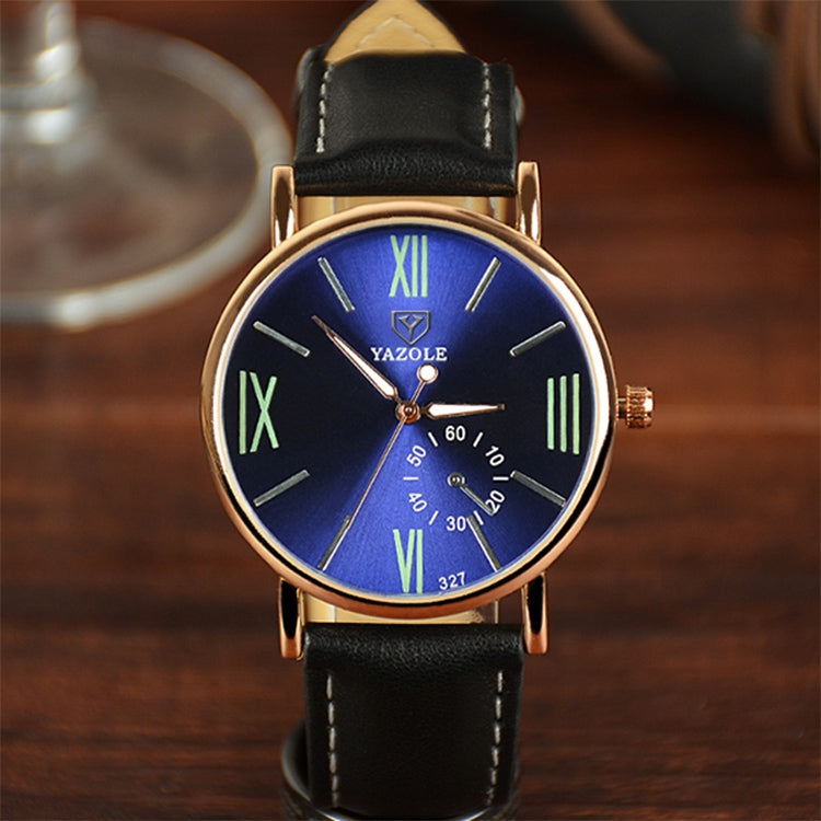 YAZOLE 327 Leather Strap Waterproof Luminous Ladies Watch