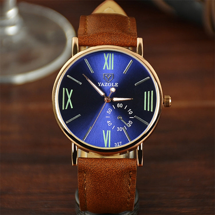 YAZOLE 327 Leather Strap Waterproof Luminous Ladies Watch