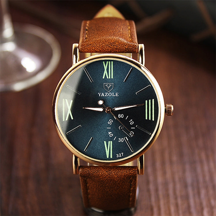 YAZOLE 327 Leather Strap Waterproof Luminous Ladies Watch