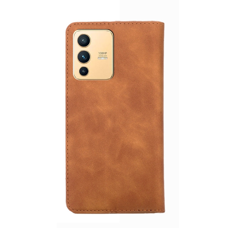 For vivo S12 / V23 5G Skin Feel Magnetic Horizontal Flip Leather Phone Case