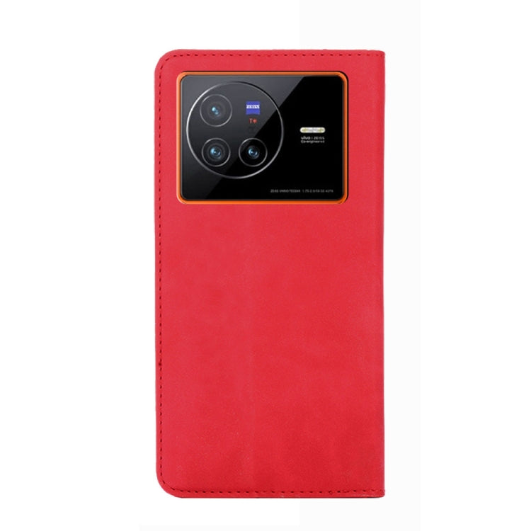 For vivo X80 Skin Feel Magnetic Horizontal Flip Leather Phone Case