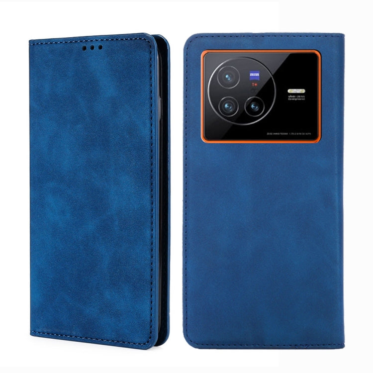 For vivo X80 Skin Feel Magnetic Horizontal Flip Leather Phone Case