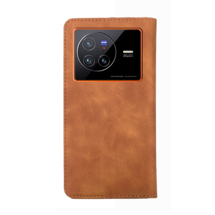 For vivo X80 Skin Feel Magnetic Horizontal Flip Leather Phone Case