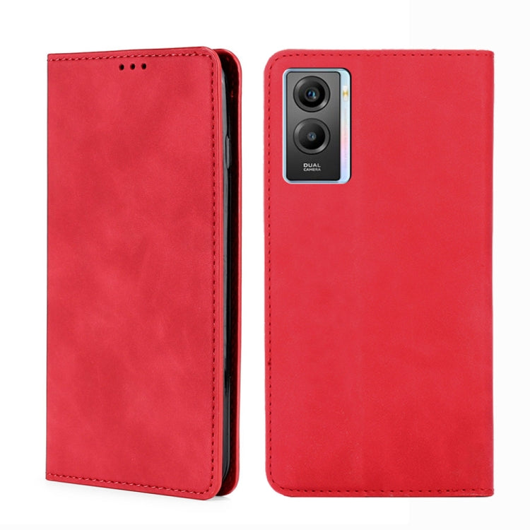 For vivo Y55s 5G Skin Feel Magnetic Horizontal Flip Leather Phone Case