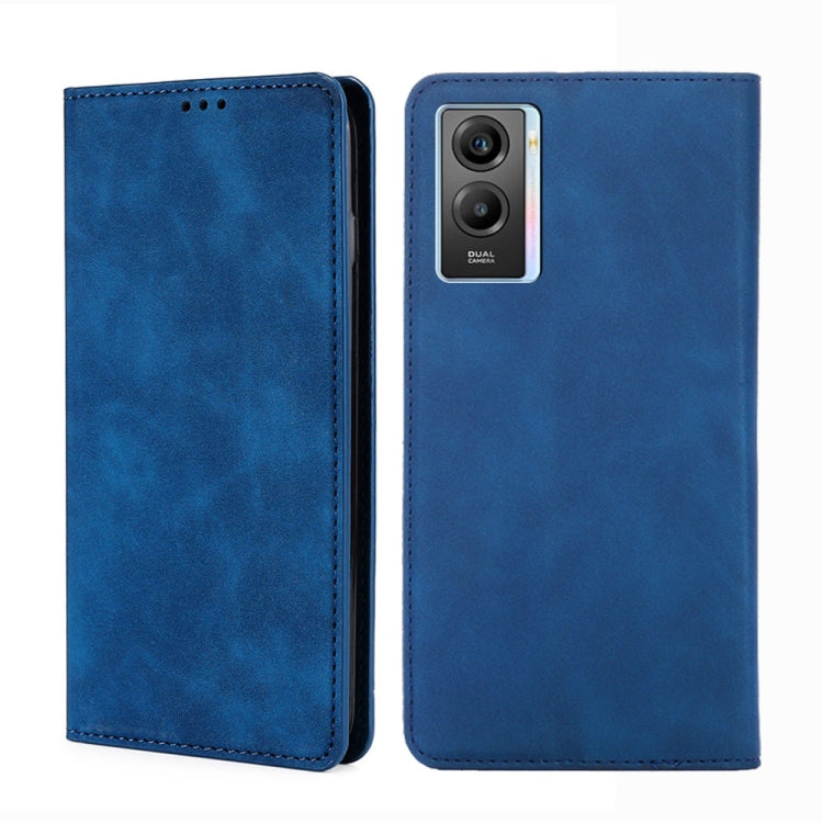 For vivo Y55s 5G Skin Feel Magnetic Horizontal Flip Leather Phone Case