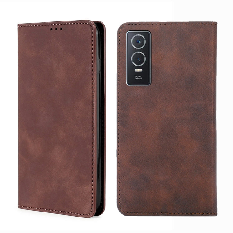 For vivo Y76s / Y74s Skin Feel Magnetic Horizontal Flip Leather Phone Case