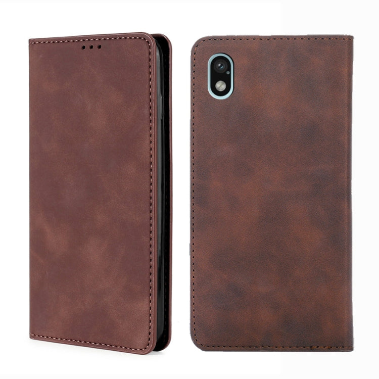 For Sony Xperia Ace III Skin Feel Magnetic Horizontal Flip Leather Phone Case