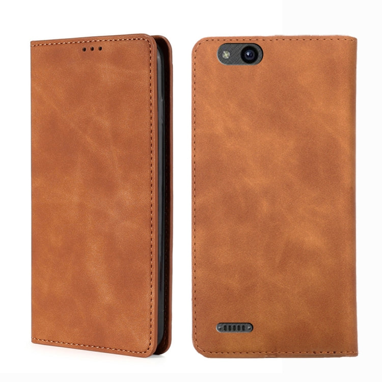 For ZTE Tempo X / Vantage Z839 / N9137 Skin Feel Magnetic Flip Leather Phone Case