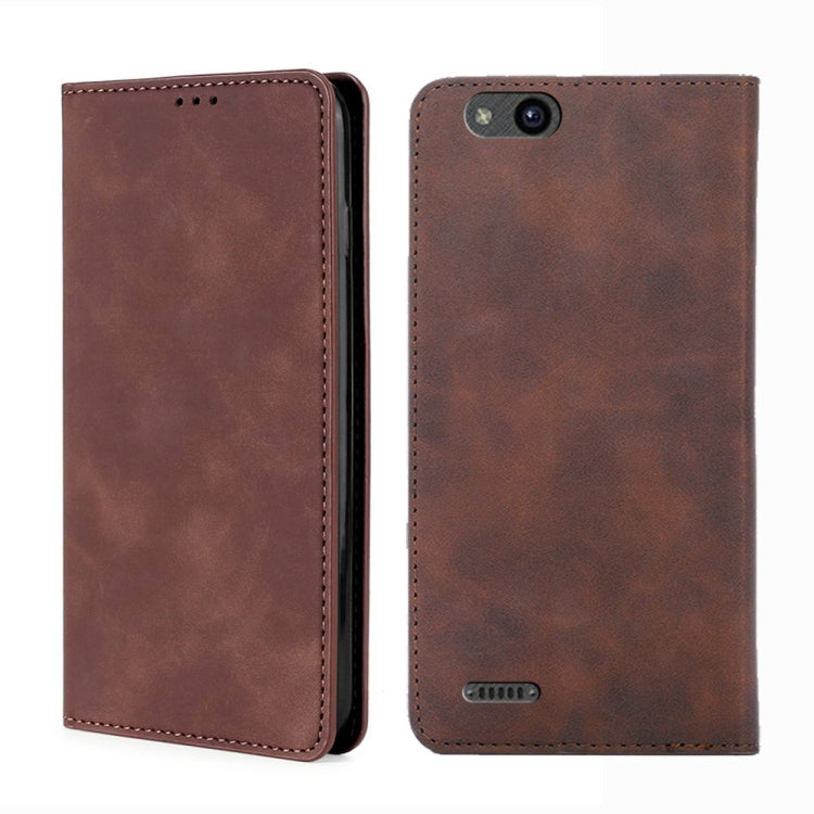 For ZTE Tempo X / Vantage Z839 / N9137 Skin Feel Magnetic Flip Leather Phone Case
