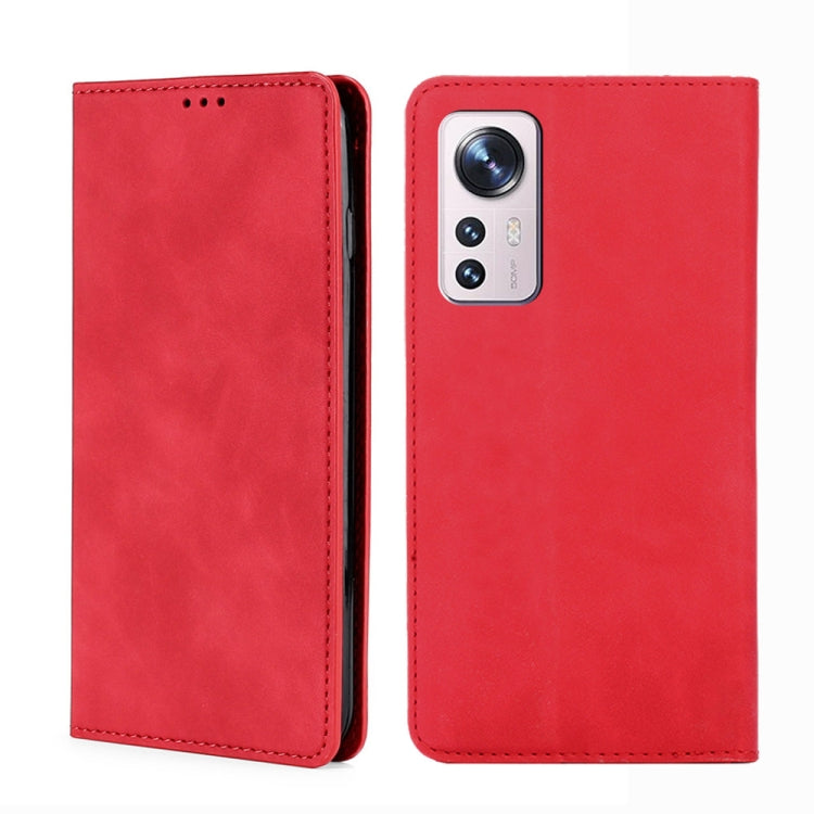 For Xiaomi 12 Pro Skin Feel Magnetic Flip Leather Phone Case