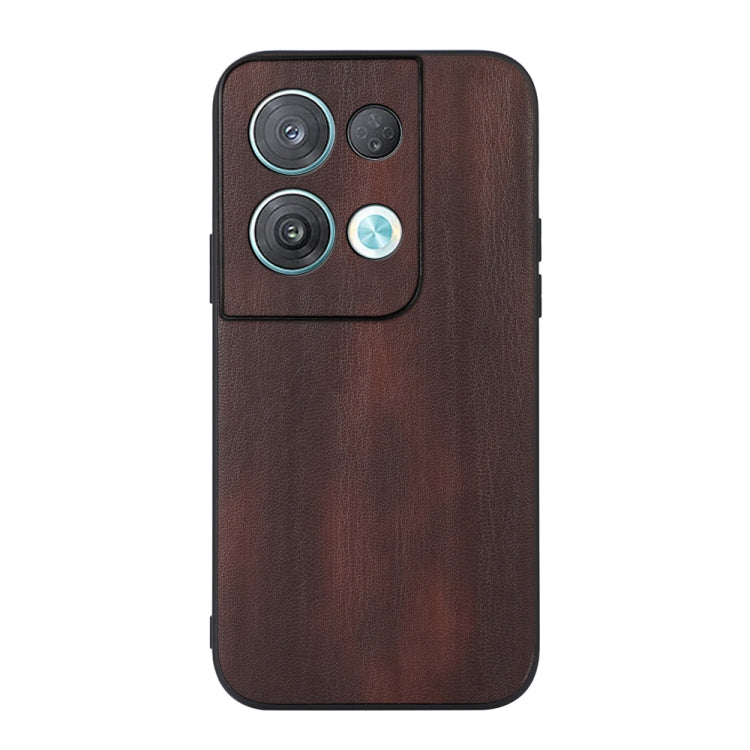 For OPPO Reno8 Yellow Cow Texture PU Phone Case