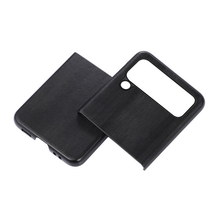 For Samsung Galaxy Z Flip4 Yellow Cow Texture PU Phone Case