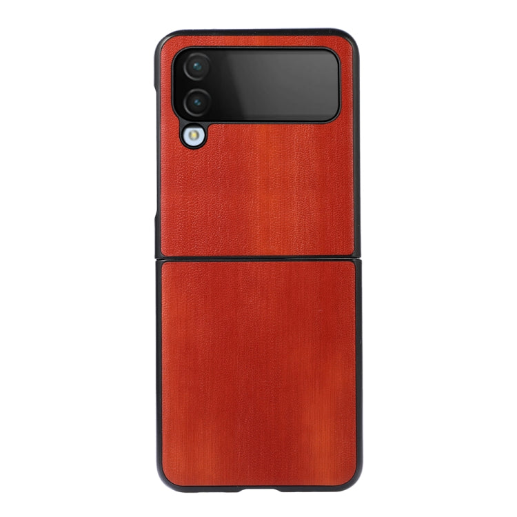 For Samsung Galaxy Z Flip4 Yellow Cow Texture PU Phone Case