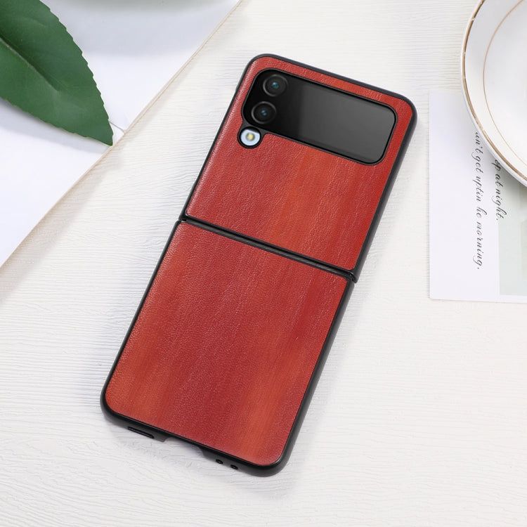 For Samsung Galaxy Z Flip4 Yellow Cow Texture PU Phone Case