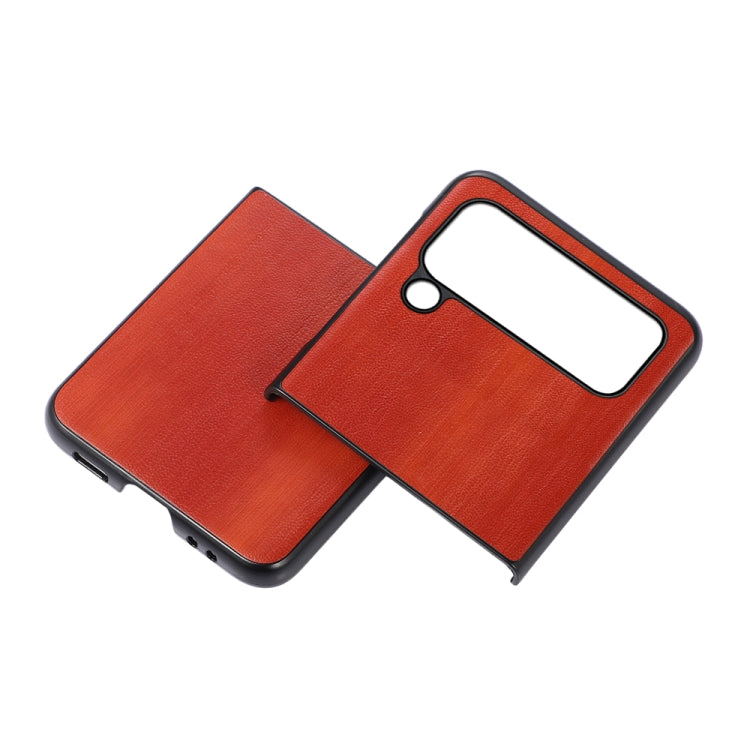For Samsung Galaxy Z Flip4 Yellow Cow Texture PU Phone Case