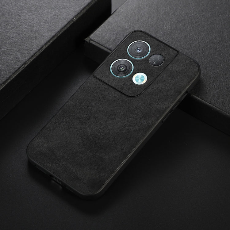 For OPPO Reno8 Cowhide Texture PU Phone Case