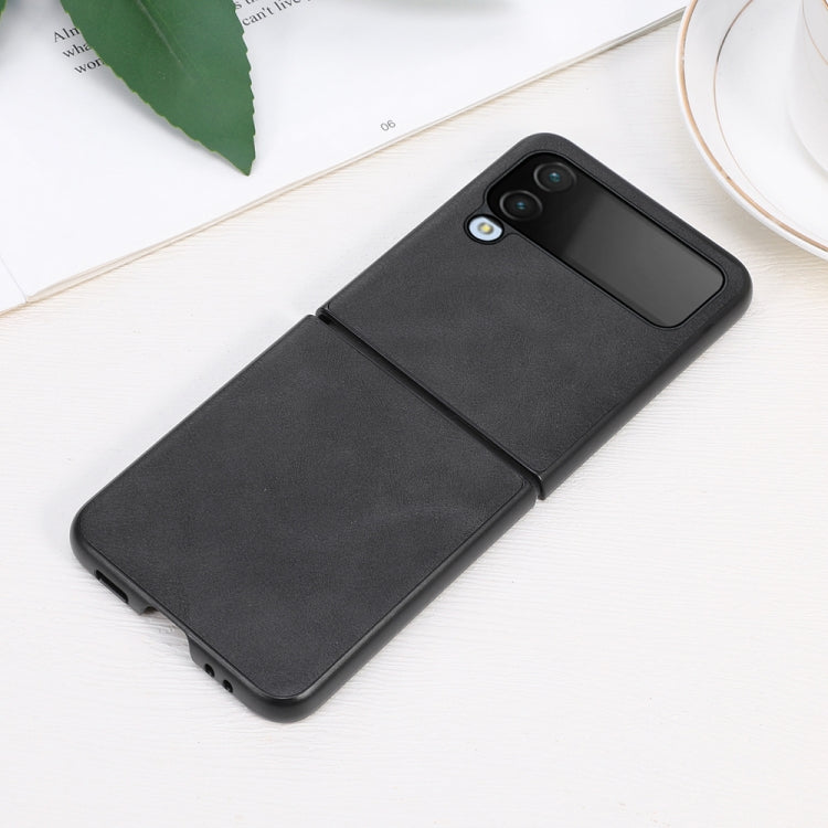 For Samsung Galaxy Z Flip4 Cowhide Texture PU Phone Case