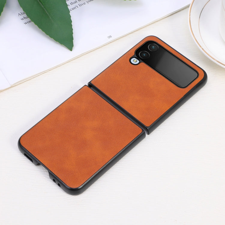 For Samsung Galaxy Z Flip4 Cowhide Texture PU Phone Case