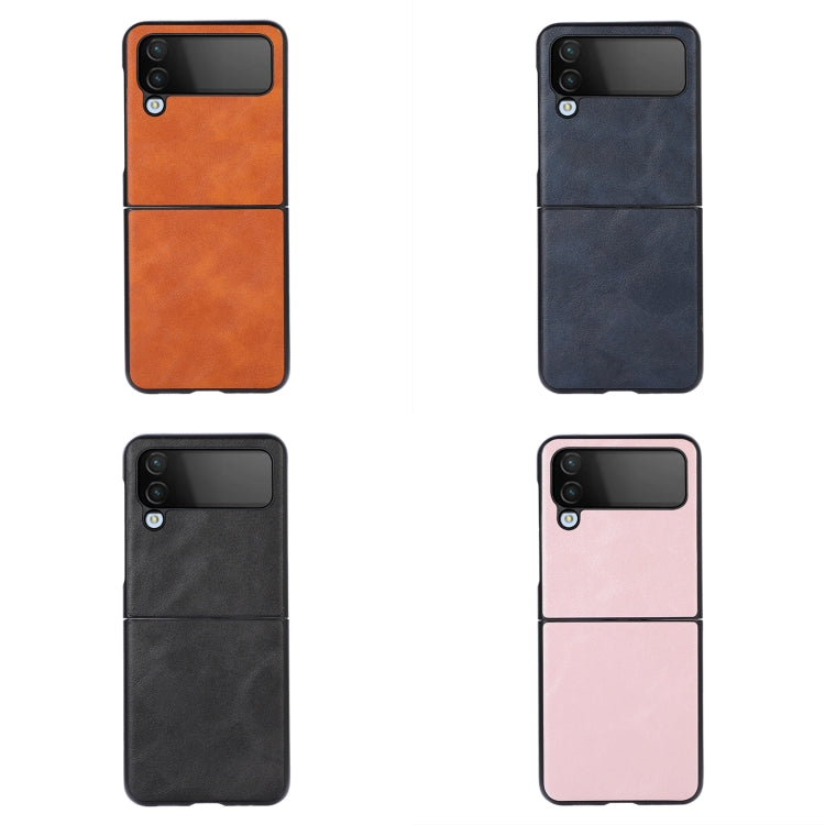 For Samsung Galaxy Z Flip4 Cowhide Texture PU Phone Case