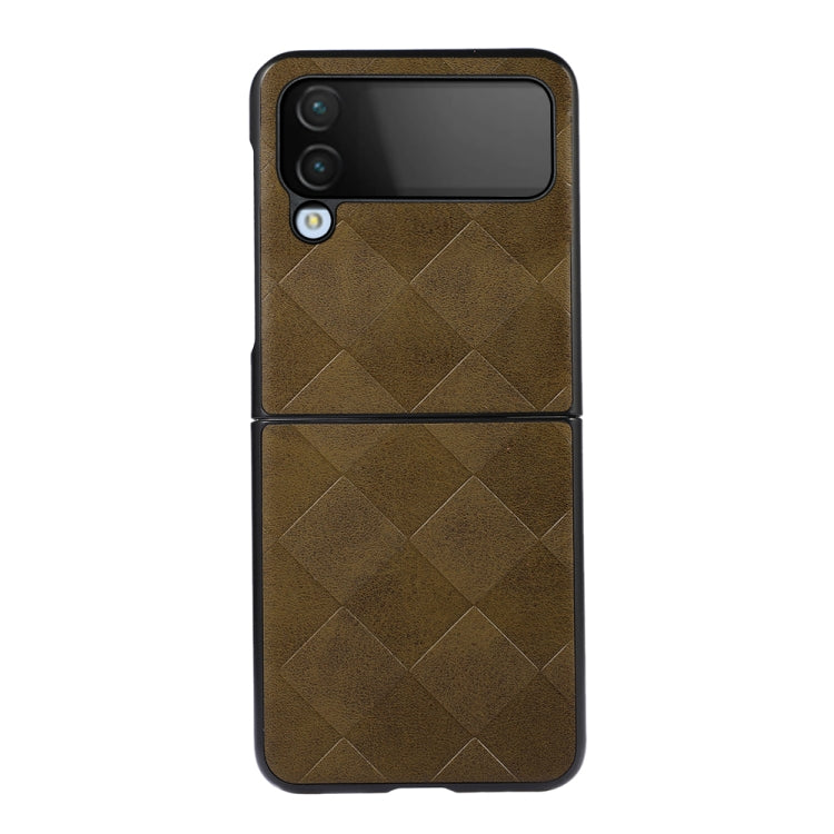 For Samsung Galaxy Z Flip4 Weave Plaid PU Phone Case