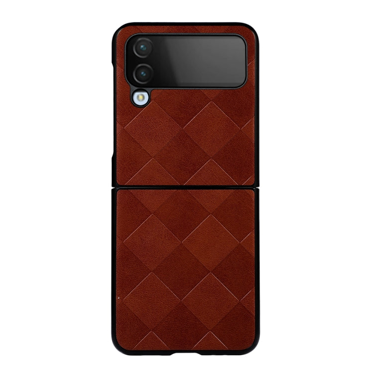 For Samsung Galaxy Z Flip4 Weave Plaid PU Phone Case