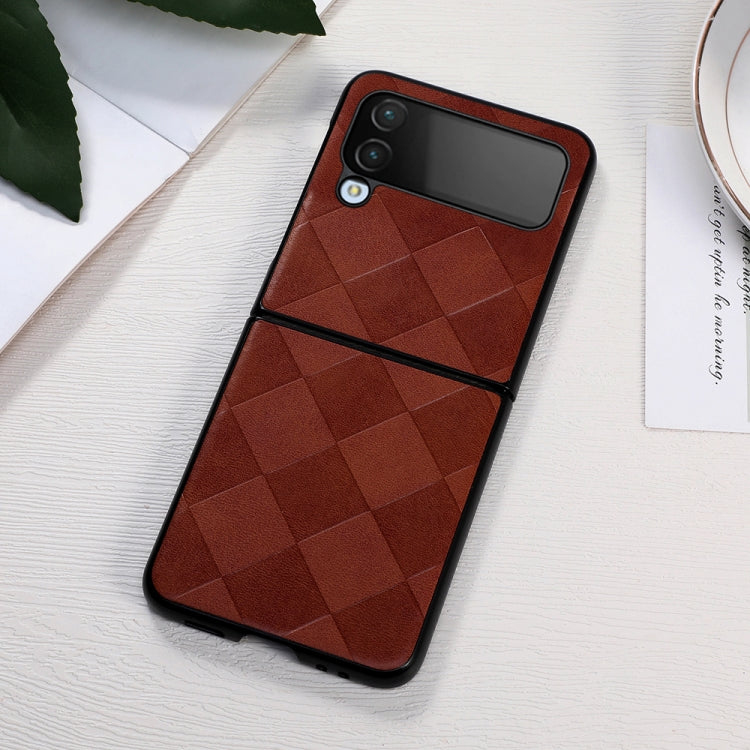 For Samsung Galaxy Z Flip4 Weave Plaid PU Phone Case