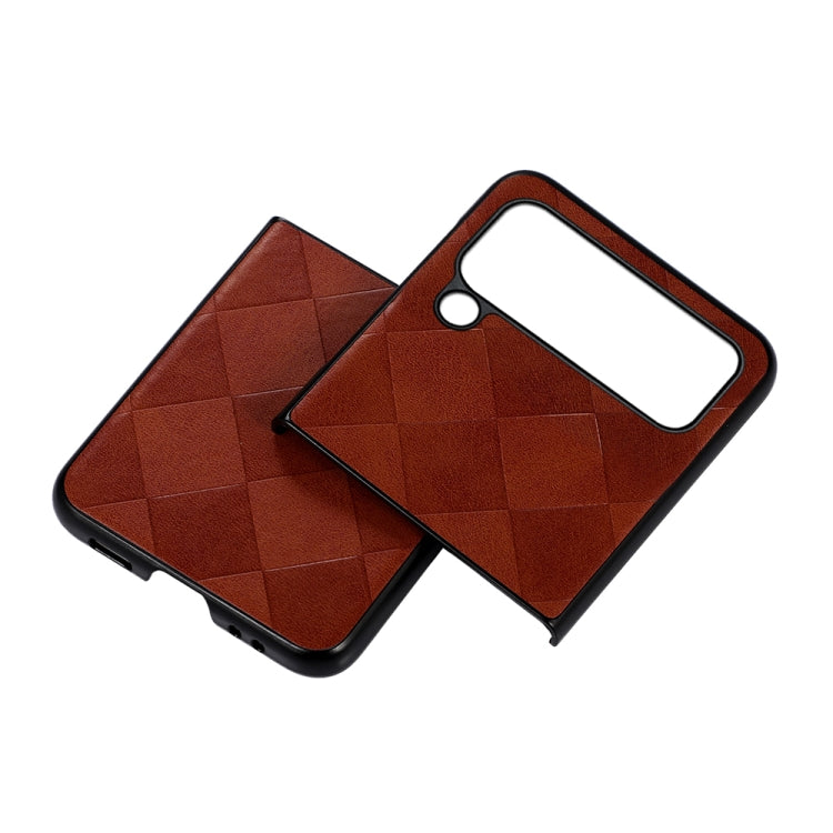 For Samsung Galaxy Z Flip4 Weave Plaid PU Phone Case