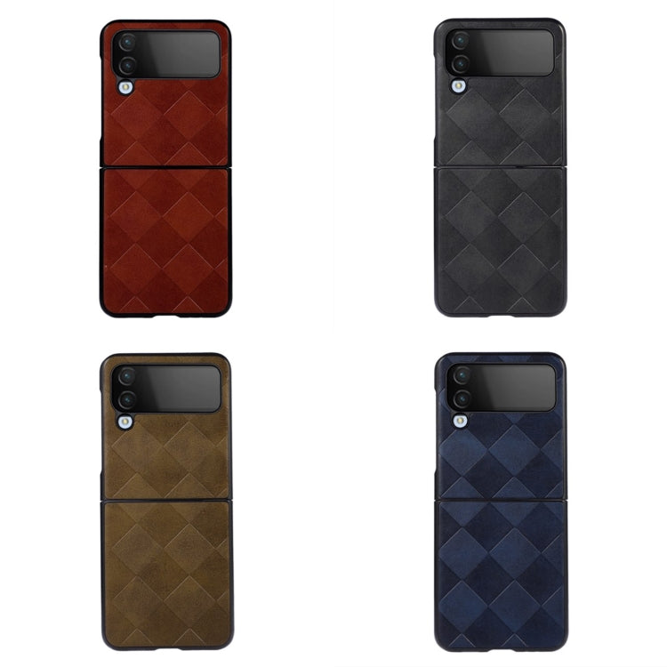 For Samsung Galaxy Z Flip4 Weave Plaid PU Phone Case