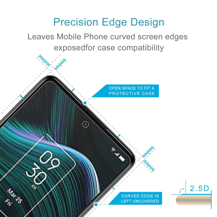 50 PCS 0.26mm 9H 2.5D Tempered Glass Film For TCL Stylus