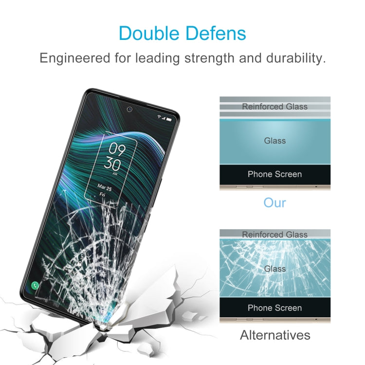 50 PCS 0.26mm 9H 2.5D Tempered Glass Film For TCL Stylus