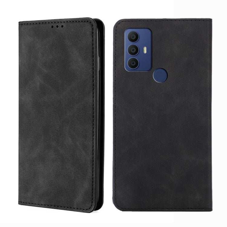 For TCL 30 SE / 306 / 305 / Aqous V6 / V6 Plus Skin Feel Magnetic Horizontal Flip Leather Phone Case
