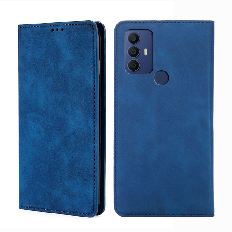 For TCL 30 SE / 306 / 305 / Aqous V6 / V6 Plus Skin Feel Magnetic Horizontal Flip Leather Phone Case