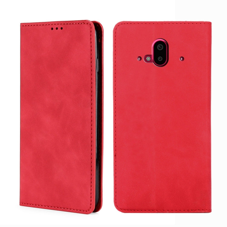 For Fujitsu Arrows F-52B Skin Feel Magnetic Horizontal Flip Leather Phone Case