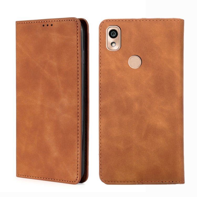 For Kyocera KY-51B Skin Feel Magnetic Horizontal Flip Leather Phone Case