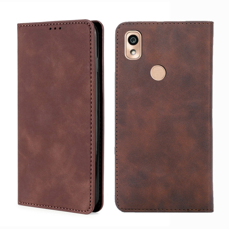 For Kyocera KY-51B Skin Feel Magnetic Horizontal Flip Leather Phone Case