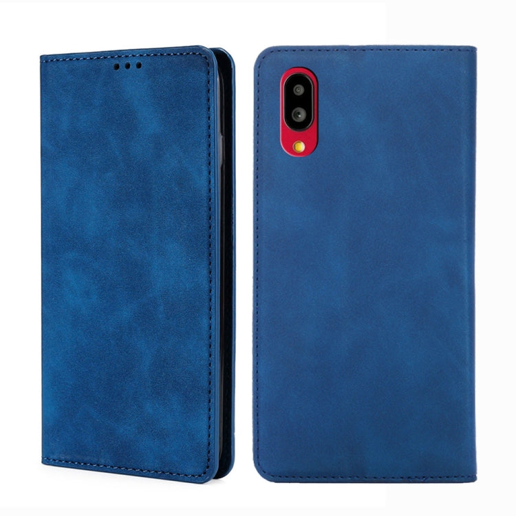 For Sharp Simple Sumaho 6 A201SH Skin Feel Magnetic Horizontal Flip Leather Phone Case
