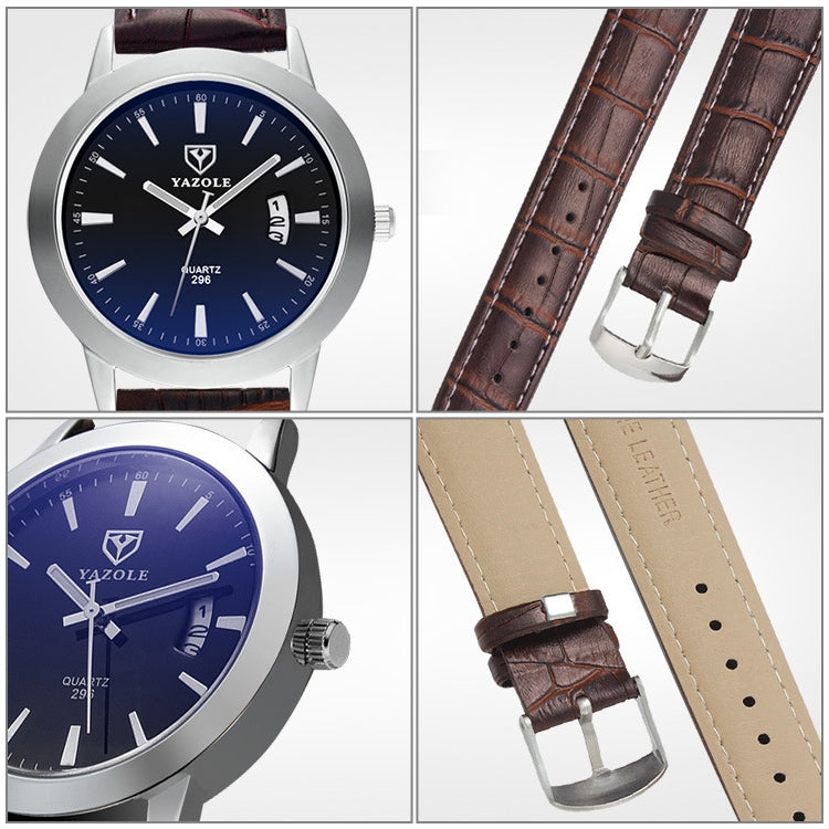 YAZOLE 296 Calendar Waterproof Luminous Quartz Watch