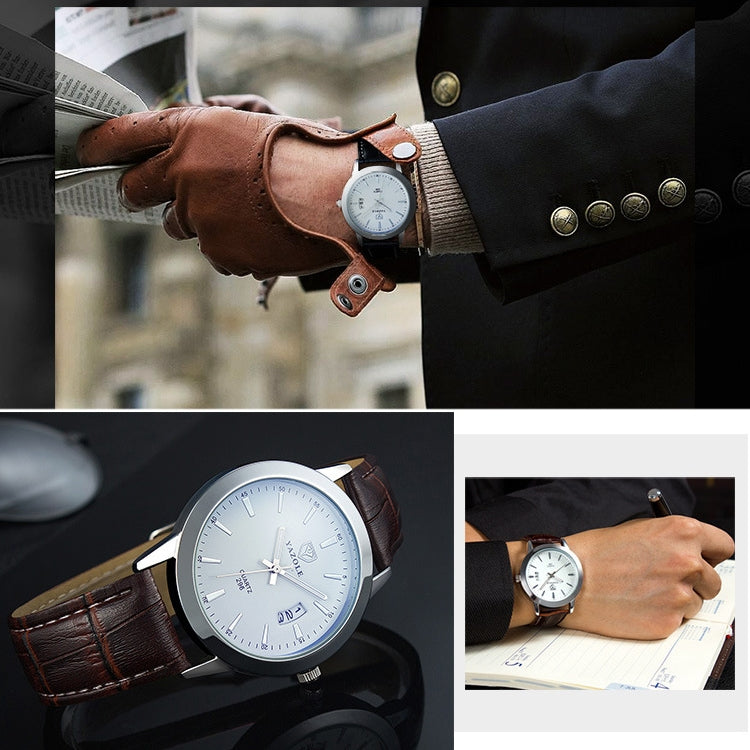 YAZOLE 296 Calendar Waterproof Luminous Quartz Watch